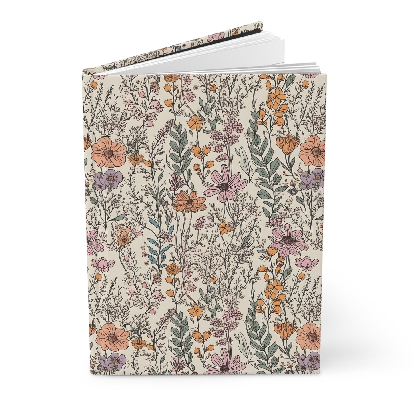 Floral Hardcover Journal - Nature-Inspired Notepad for Writing
