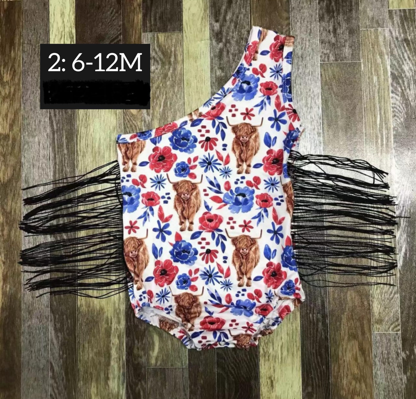 RW&B Cow Fringe Romper