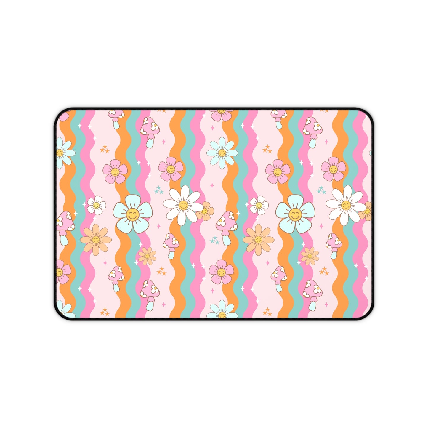 Boho Floral Groovy Desk Mat