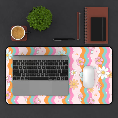 Boho Floral Groovy Desk Mat