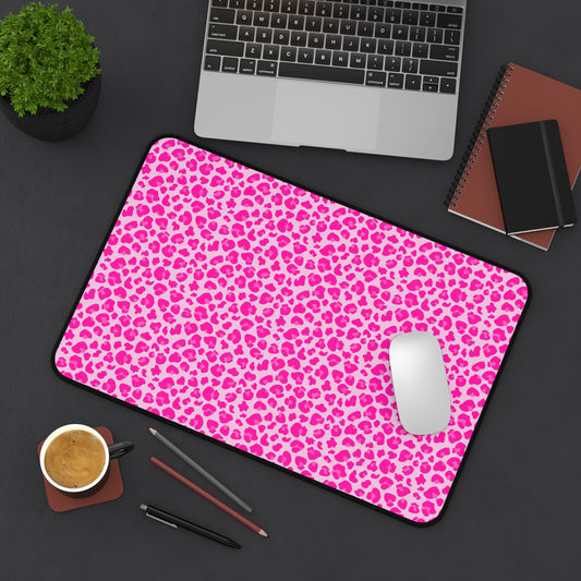 Pink Leopard Desk Mat