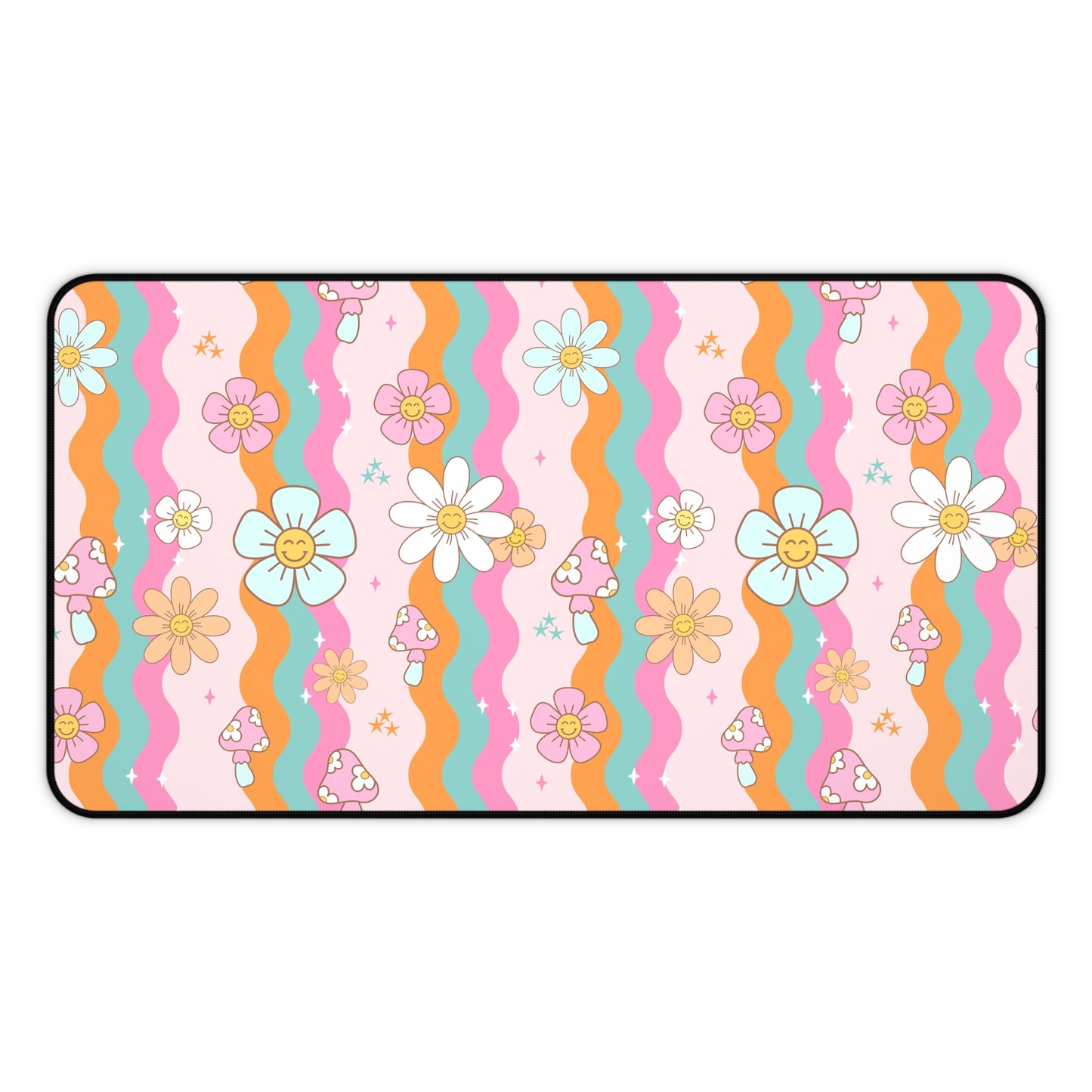 Boho Floral Groovy Desk Mat