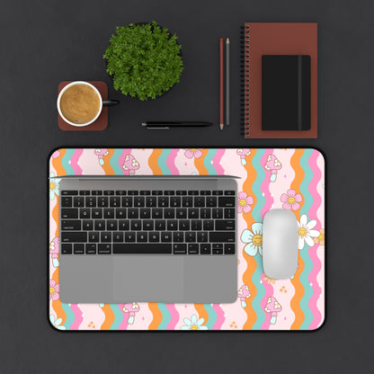 Boho Floral Groovy Desk Mat