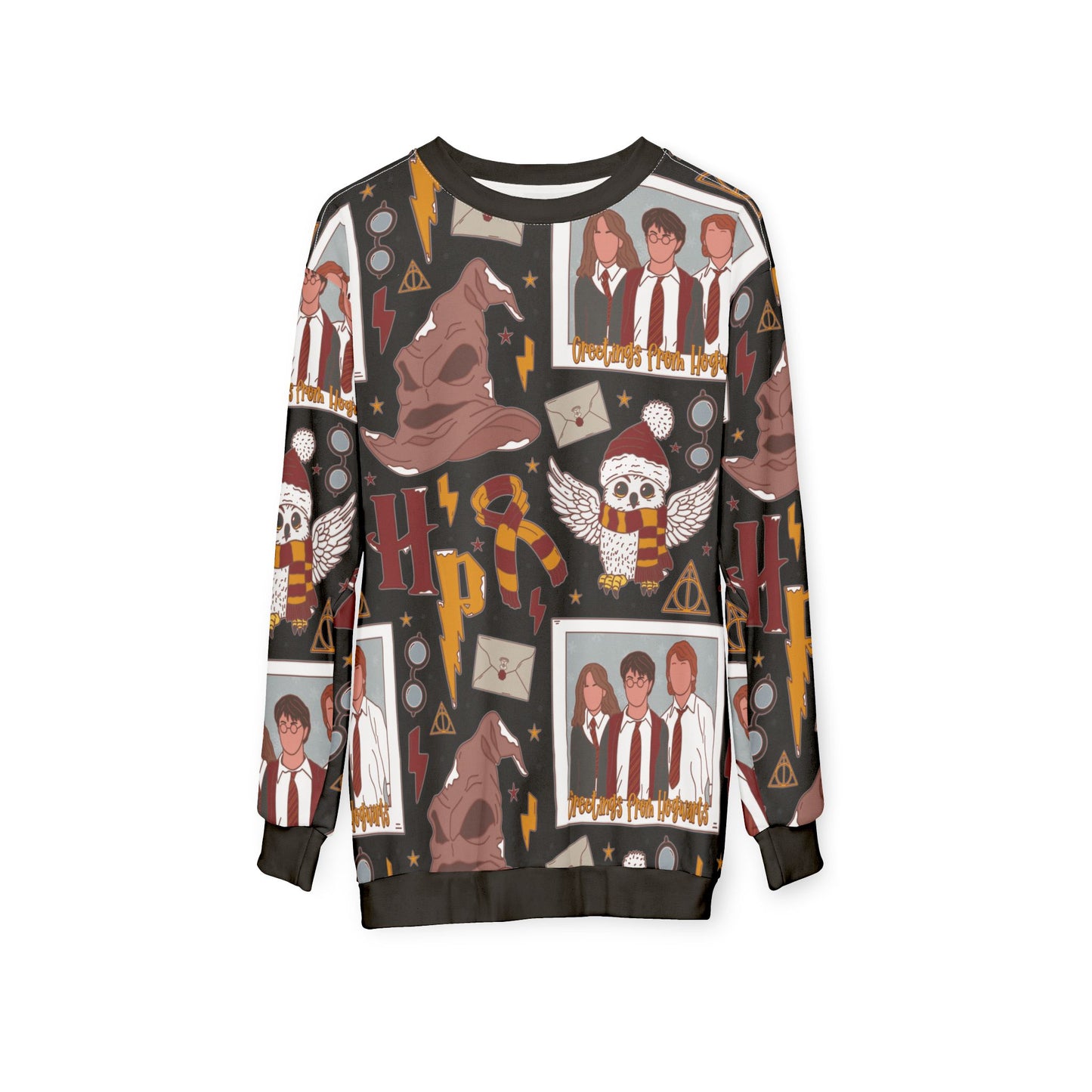 Cozy Wizarding Sweatshirt, Magical Apparel for Fans, Perfect for Gifts, Halloween, Winter Wear, HP-Inspired Clothing