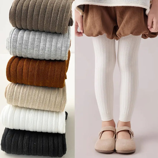 6pcs Soft & Stretchy Girls Ribbed Leggings